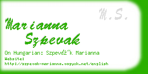 marianna szpevak business card